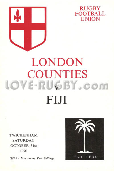 1970 London Counties v Fiji  Rugby Programme